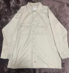 ベージュ ワークシャツ 長袖