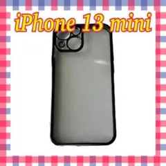 iPhone 13 mini クリアケース ストラップホール付耐衝撃 ブラック