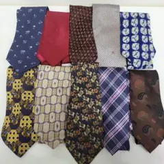 ブランドネクタイ 10点セット まとめ売り フェラガモ ニナリッチ ロンシャン他