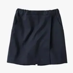 ファミリア　お受験仕様　ラップキュロット ネイビー ポケット付き