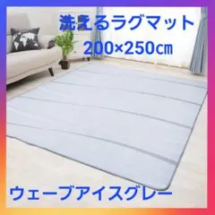 洗えるラグマット　ホットカーペット対応　Lサイズ　ウェーブアイスグレー❗