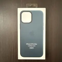 iPhone 12 Pro Max レザーケース ブルー　純正