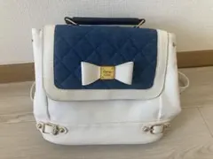 Rouge Crise リュック ホワイト デニム リボン
