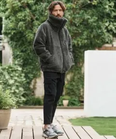 【CAMBIO】Short Microfur Volume Neck ブルゾン