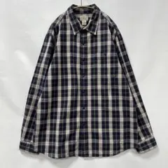 エルエルビーン/ロングスリーブ プレイドコットンシャツ/タータンチェック/XL