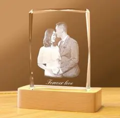 名入れ対応 水晶 ガラス オーダーメイドフォトフレーム 写真立て 誕生日 結婚式