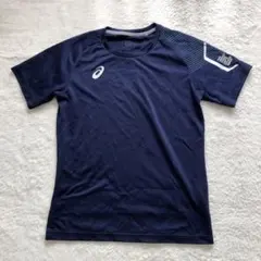 【ASICS】アシックス Tシャツ (S) ネイビー トレーニング 練習着