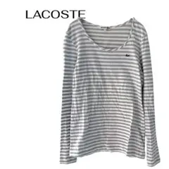 a3012 LACOSTE長袖ボーダーカットソー　ラコステワンポイントシンプルのサムネイル