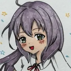 一点物 手描き イラスト オリジナル アナログ 金髪ギャル 女の子