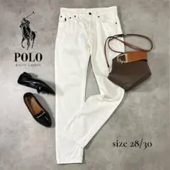 POLO ラルフローレン ホワイトデニム ストレート M相当 きれいめ