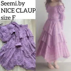 ち*引様 極美品✨Seemi. シャーリングリボントップス コットン レース スのサムネイル