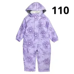 新品 ジャンプスーツ 女の子 キッズ 子供 耐水圧2000mm パープル 110