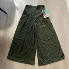 マタニティ ワイドパンツ ダークグリーン S