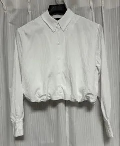 ZARA 長袖 クロップド シャツ ホワイト