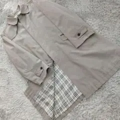 【漂う高級感】バーバリー ステンカラーコート 千鳥柄 ノバチェック L