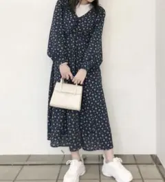 Heather ヘザー ワンピース フロントシャーリングワンピース