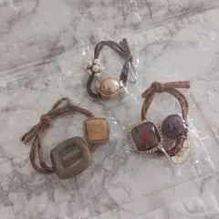 ブラウン系 ヘアゴム 3個セット