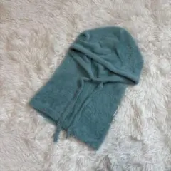 ふわふわ✨ シューラルー　シャギーバラクラバ　フード ストール 帽子 グリーン