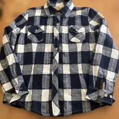 ネルシャツ裏地ボア　チェック柄