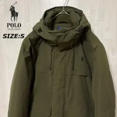 ポロラルフローレン 中綿マウンテンパーカー オリーブ キルティング ポニー 刺繍