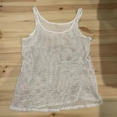 ホワイトメッシュトップス