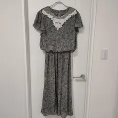 【お値下げ】レトロ　ワンピース　レース襟　Ｌ