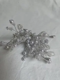 髪飾りヘアアクセパールホワイト