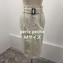 ペルルペッシュ　ベルト付　タイトスカート　ホワイトのサムネイル