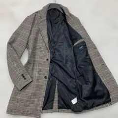 極美品 ビームスハート チェスターコート グレンチェック XLサイズ ロング丈