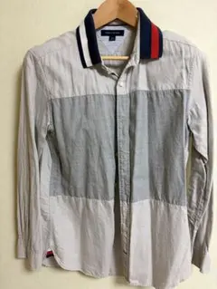 TOMMY HILFIGER パネルデザイン長袖シャツ L