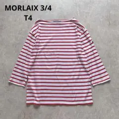 セントジェームス モーレ 七分袖 ボーダー ホワイト レッド T4