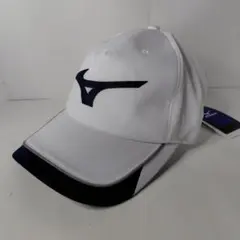 新品 MIZUNO キャップ 帽子 ホワイト/ネイビー