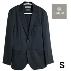【美品】ナノユニバース テーラードジャケット ブラック Sサイズ