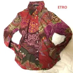 ETRO エトロ ペイズリー柄シャツ 40 M相当 赤系 総柄 イタリア製風のサムネイル
