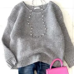 ボールジィ トゥモローランド アルパカ モヘヤ混 ニットプルオーバー グレー系