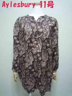美品 アリスバーリー チュニック 11号 ブラウン系　ペイズリー柄