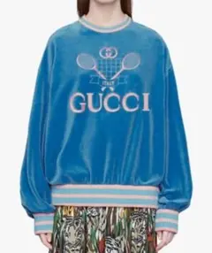 極美品】GUCCI グッチ タグ付 フローラル柄スウェット ブルー - メルカリ