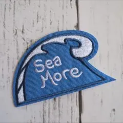 Sea more 波 アイロン ワッペン