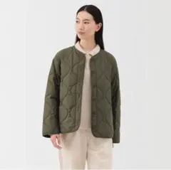 【新品未使用】無印良品 ふんわり中わたキルティングジャケット カーキグリーンXL