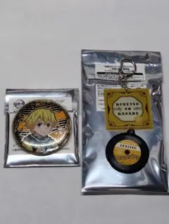 鬼滅の刃 我妻善逸 鬼滅の奏 レリーフ缶バッジ レコードチャーム2点セット