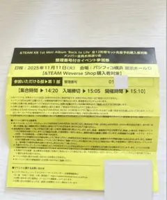 &TEAM 「Back to Life」イベント参加券 お見送り会 - メルカリ