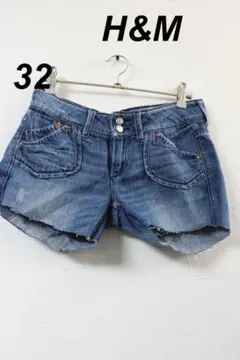 今激特価！プロフ必読H&Mデニムショートパンツ/ブランドかわいい32