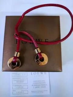 ロエベLOEWE レッドレザーブレスレットのサムネイル