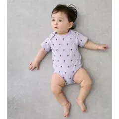 petit main 半袖ロンパース 70センチ アイスクリーム柄 パープル