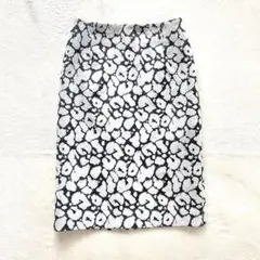 美品☆エヌナチュラルビューティー レオパード ジャガードスカート タイト