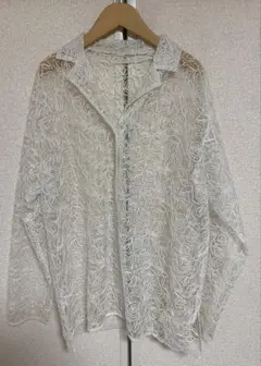 長袖レースシャツ ホワイト