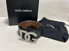 美品 DOLCE & GABBANA メンズ ベルト ブラック 革 箱 保存袋