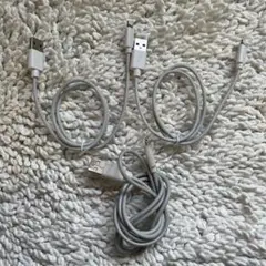 ホワイトlightning端子USB充電ケーブル 3本セット