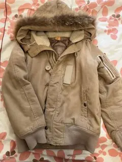 BEAMS BOYファー付きブルゾン ベージュ