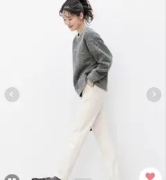 【リブインコンフォート】ニットみたいな裏ボアスウェット　大きめLL　グレー